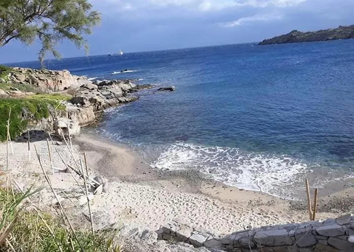 Mykonos Waterfront House Walk To Private בית נופש אורנוס