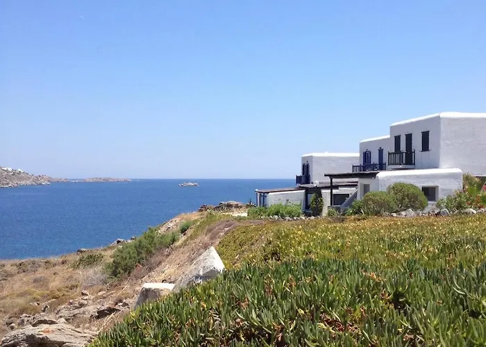 Mykonos Waterfront House Walk To Private אורנוס